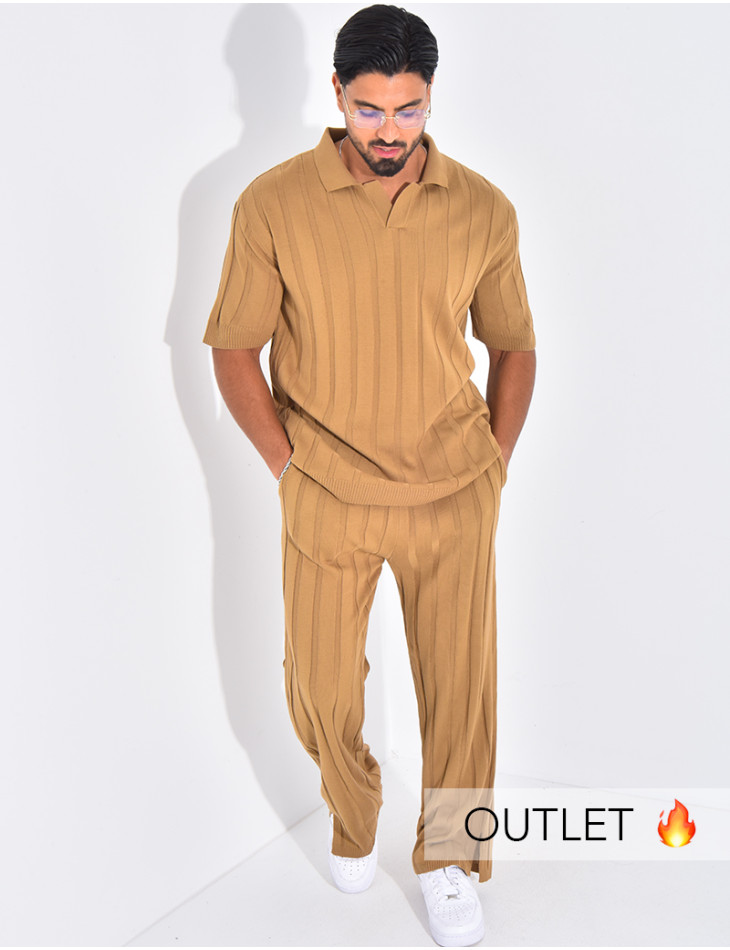 Ensemble côtelé pantalon et polo