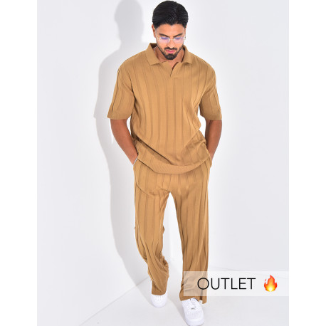 Ensemble côtelé pantalon et polo