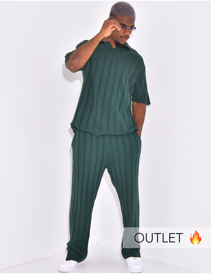 Ensemble côtelé pantalon et polo