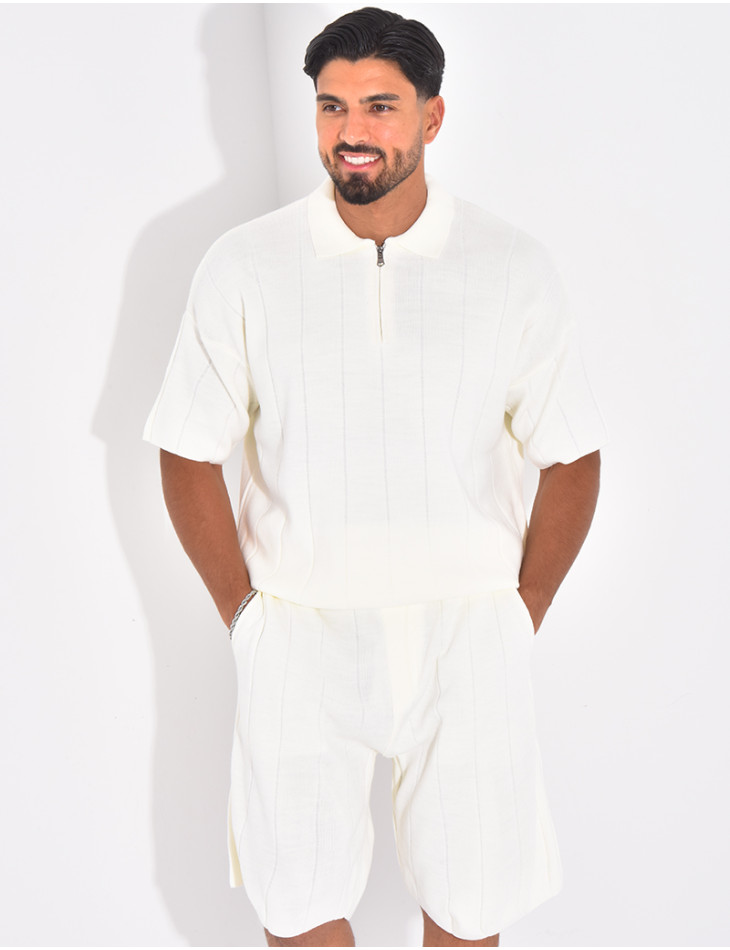 Ensemble côtelé short et polo