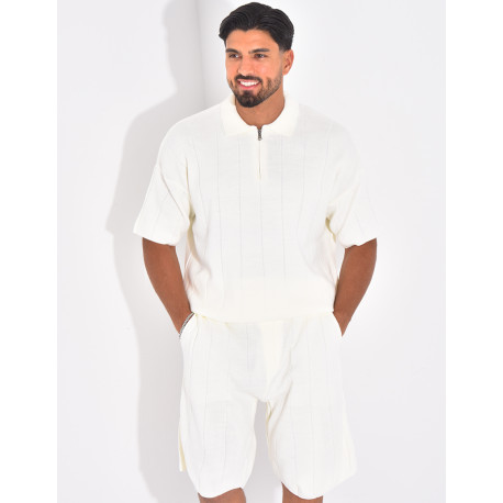 Ensemble côtelé short et polo