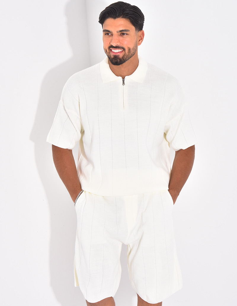 Ensemble côtelé short et polo