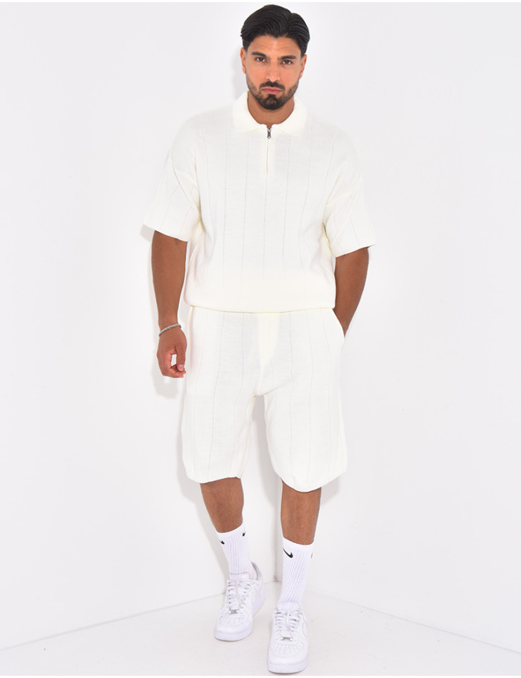Ensemble côtelé short et polo