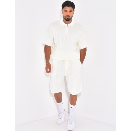 Ensemble côtelé short et polo
