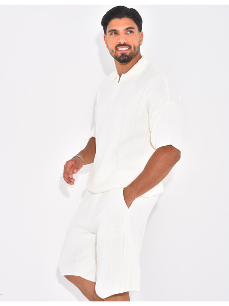 Ensemble côtelé short et polo