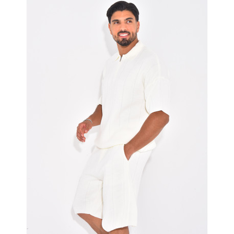 Ensemble côtelé short et polo