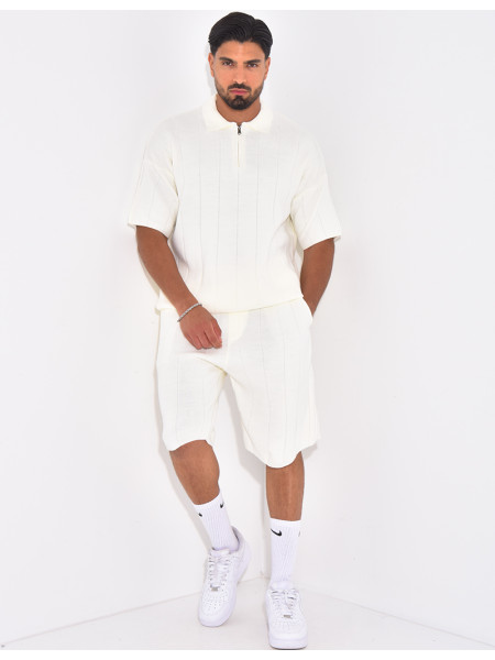 Ensemble côtelé short et polo
