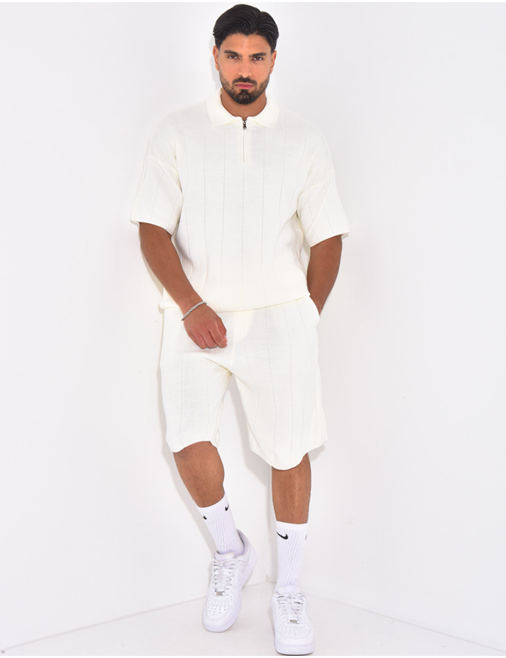 Ensemble côtelé short et polo