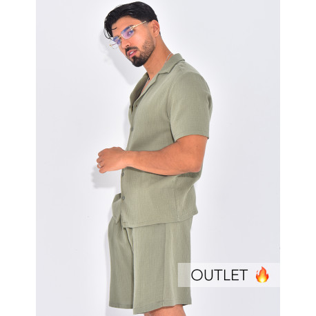 Ensemble short et chemise en gaze de coton