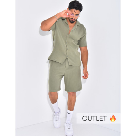 Ensemble short et chemise en gaze de coton