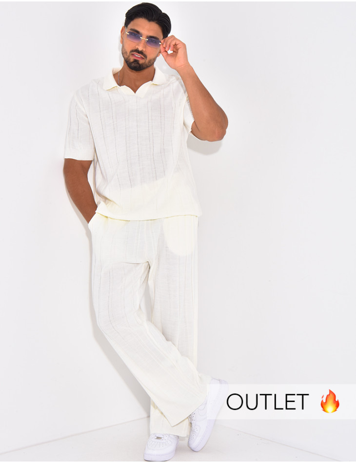 Ensemble côtelé pantalon et polo