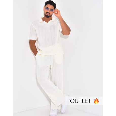 Ensemble côtelé pantalon et polo