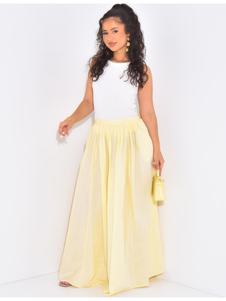 Jupe très longue plissée bouffante