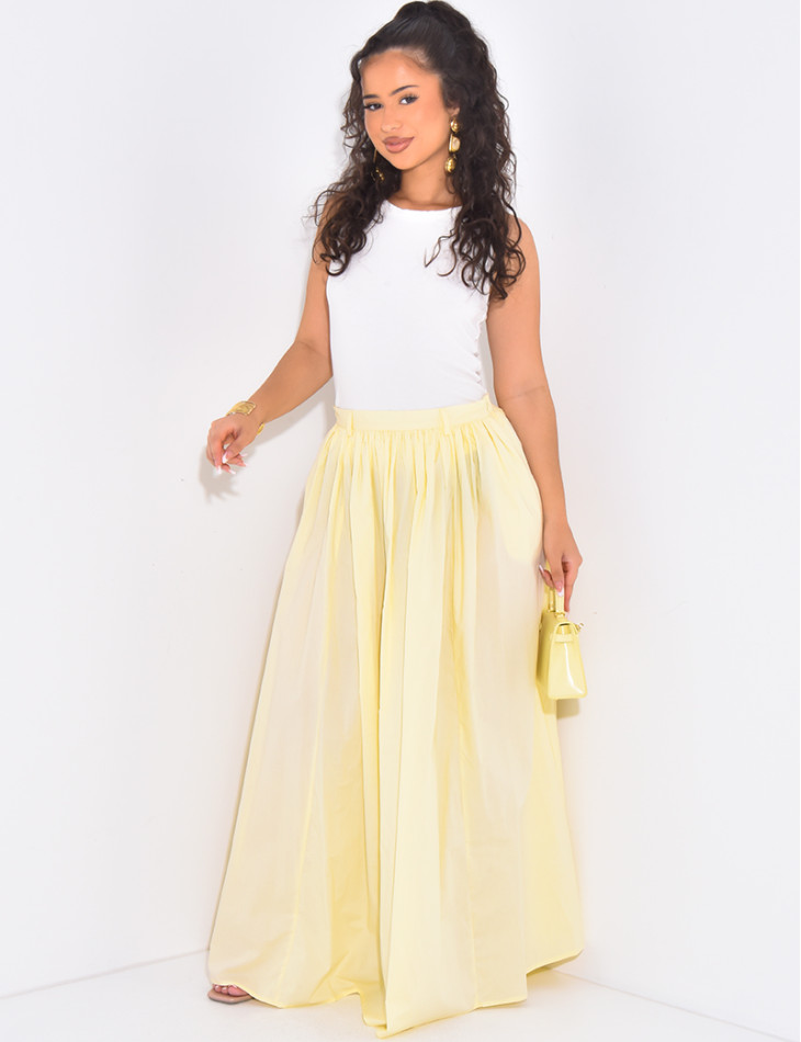 Jupe très longue plissée bouffante