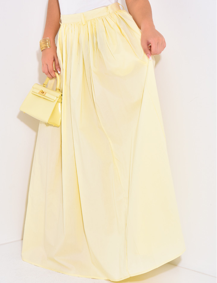 Jupe très longue plissée bouffante