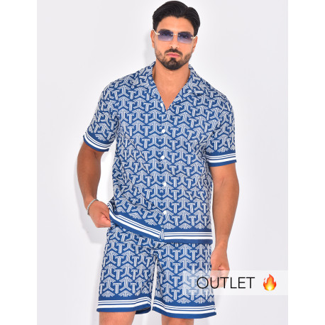 Ensemble short et chemise à formes géométriques
