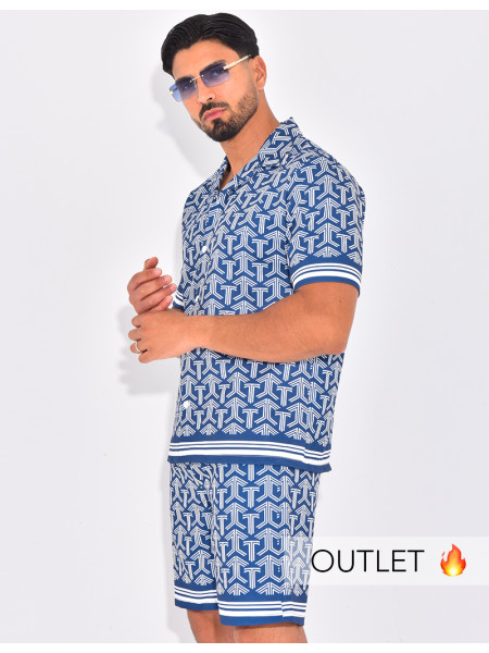Ensemble short et chemise à formes géométriques