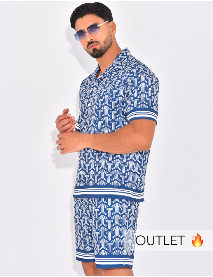 Ensemble short et chemise à formes géométriques