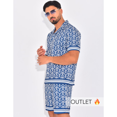 Ensemble short et chemise à formes géométriques