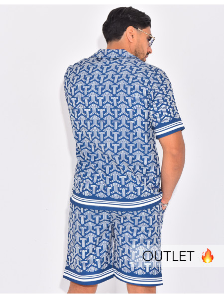 Ensemble short et chemise à formes géométriques