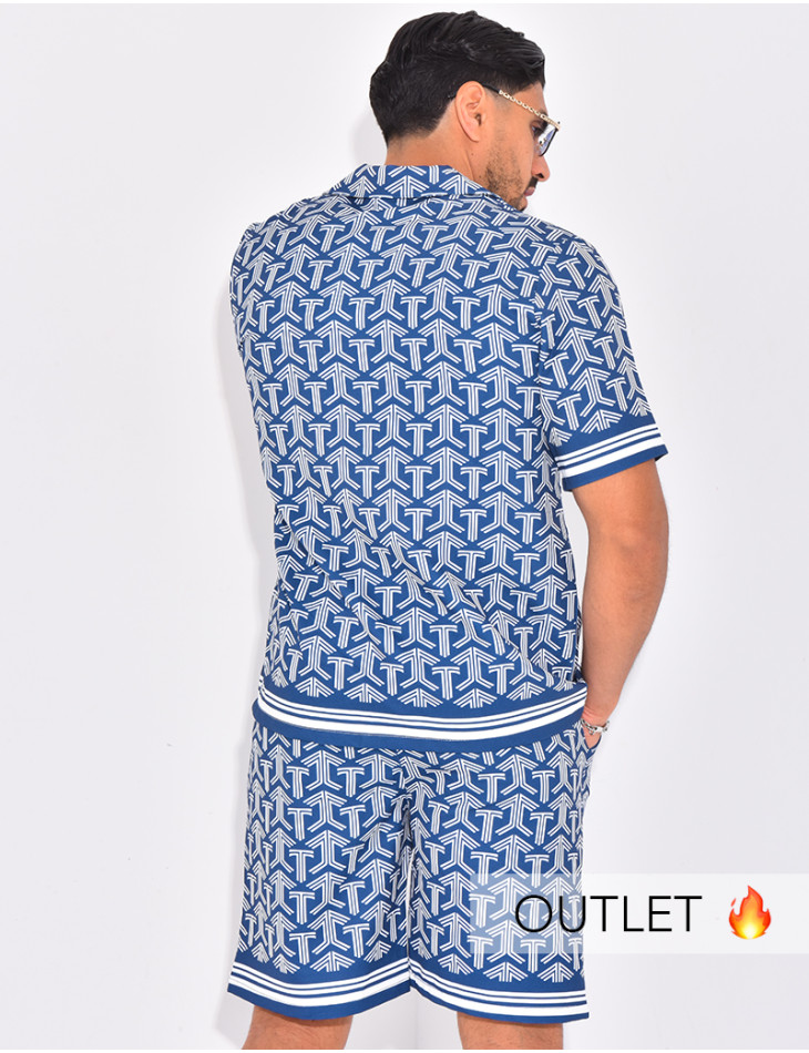 Ensemble short et chemise à formes géométriques