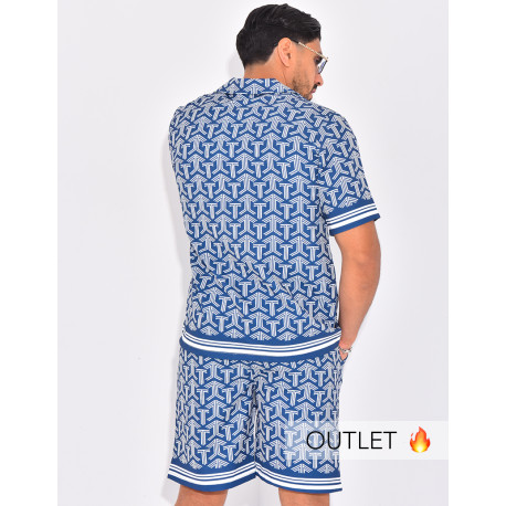 Ensemble short et chemise à formes géométriques