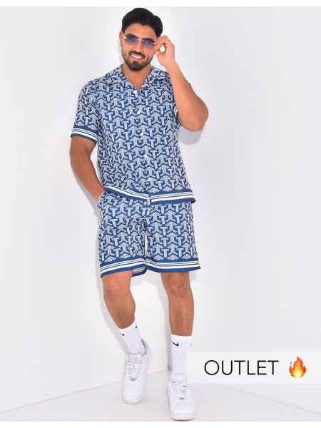 Ensemble short et chemise à formes géométriques