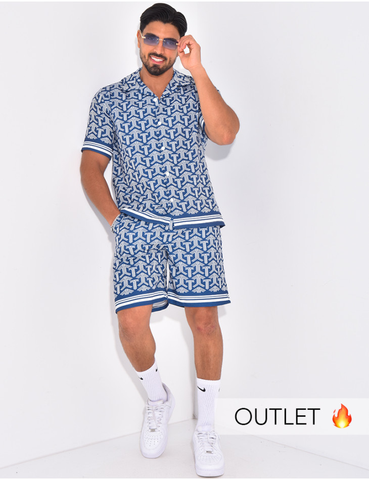 Ensemble short et chemise à formes géométriques