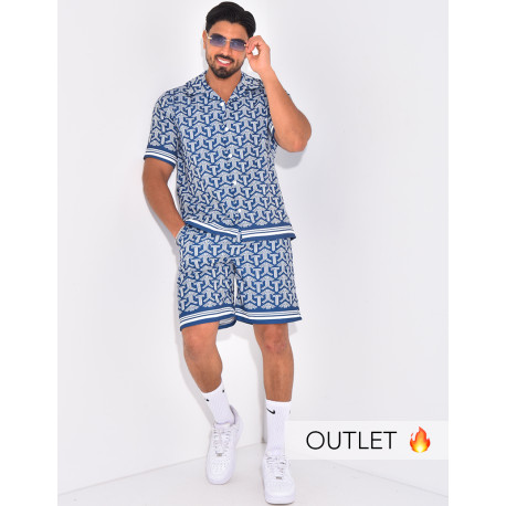 Ensemble short et chemise à formes géométriques