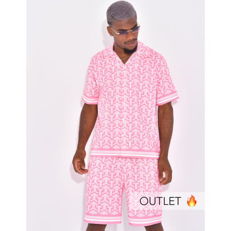 Ensemble short et chemise à formes géométriques