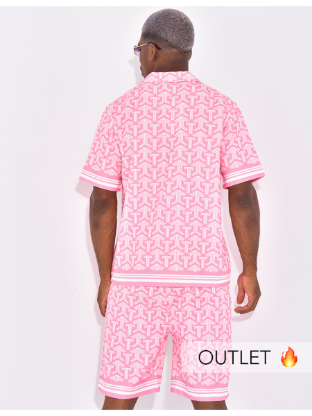 Ensemble short et chemise à formes géométriques