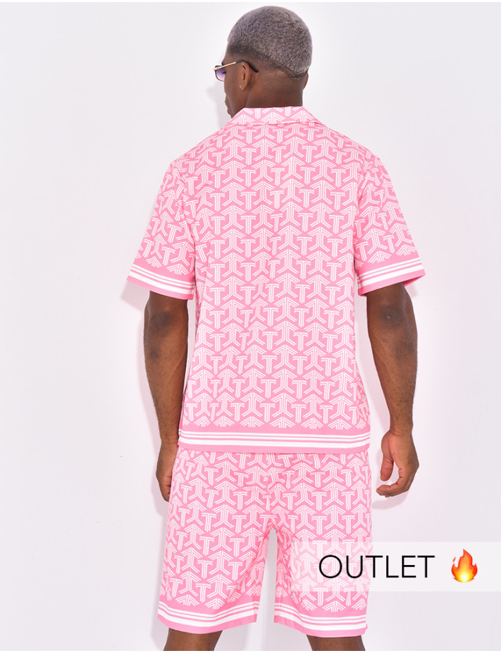 Ensemble short et chemise à formes géométriques