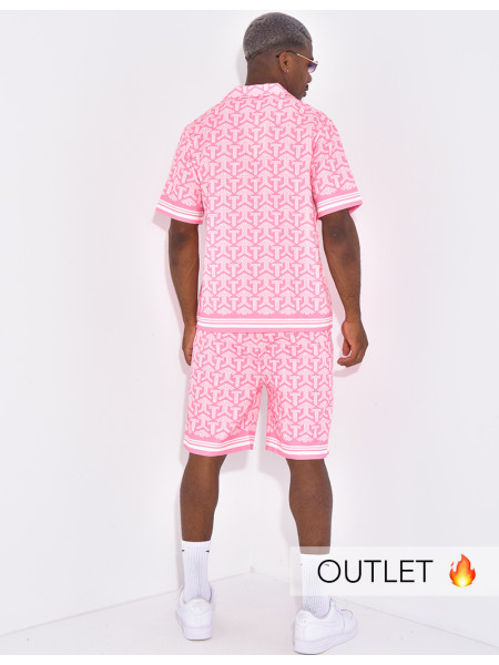 Ensemble short et chemise à formes géométriques