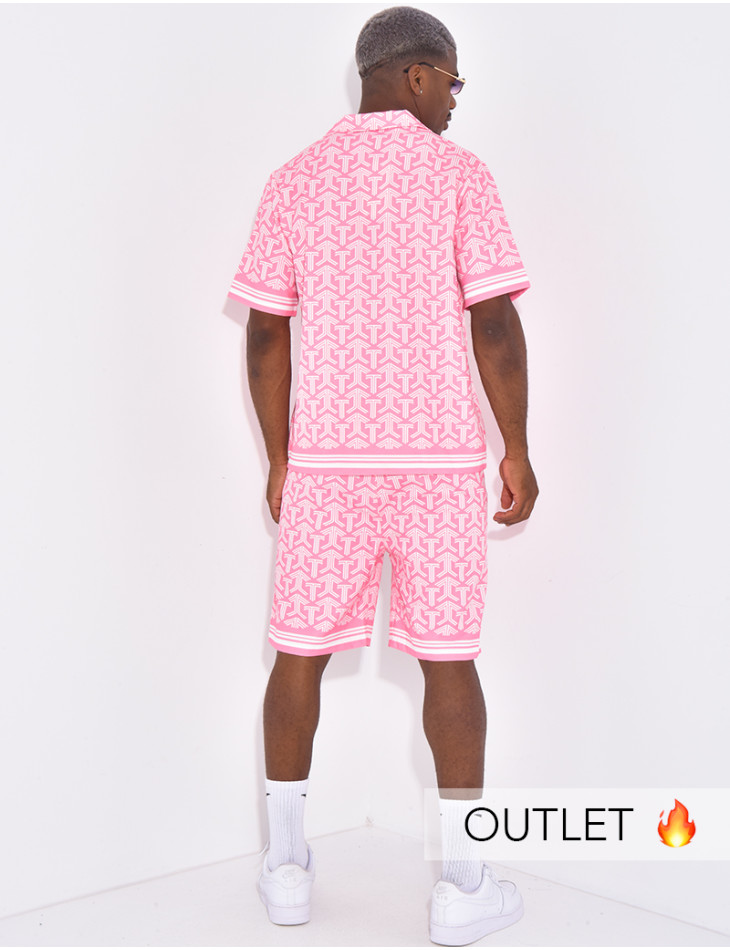 Ensemble short et chemise à formes géométriques