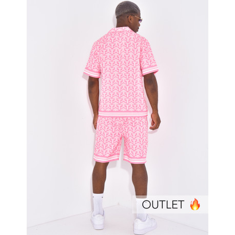 Ensemble short et chemise à formes géométriques
