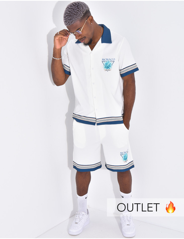 Ensemble short et chemise "Monaco côte d'Azur"
