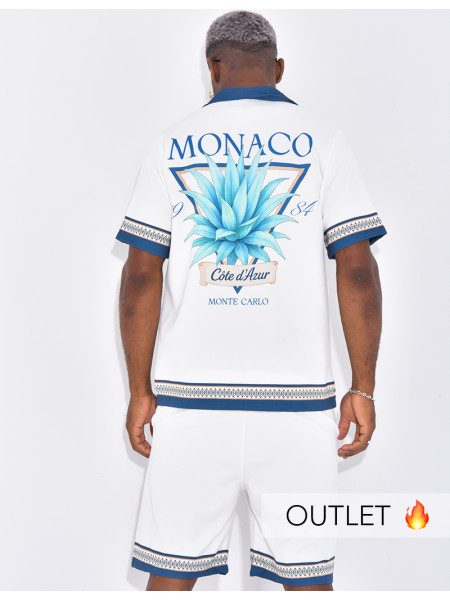 Ensemble short et chemise "Monaco côte d'Azur"