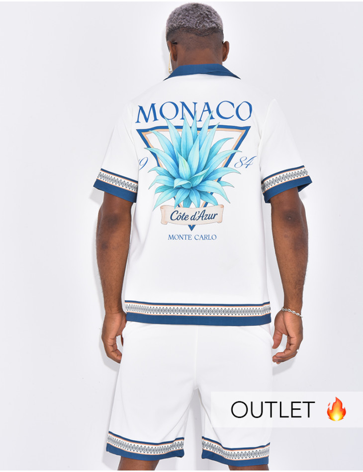 Ensemble short et chemise "Monaco côte d'Azur"