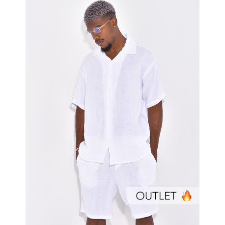 Ensemble en coton short et chemise manches courtes