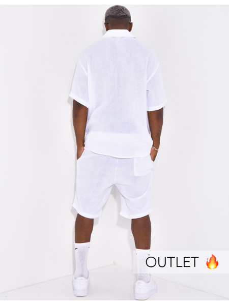 Ensemble en coton short et chemise manches courtes