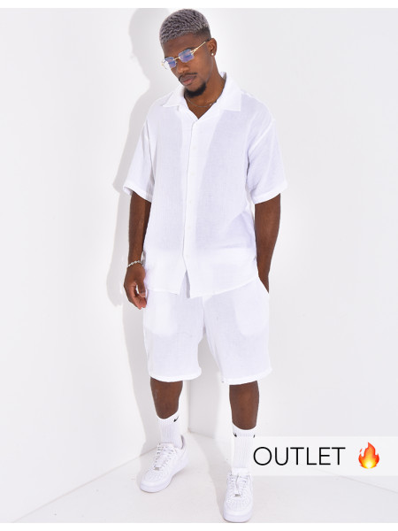 Ensemble en coton short et chemise manches courtes