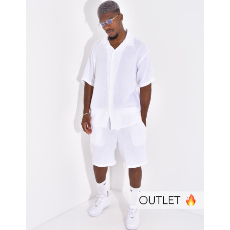 Ensemble en coton short et chemise manches courtes