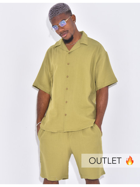 Ensemble en coton short et chemise manches courtes