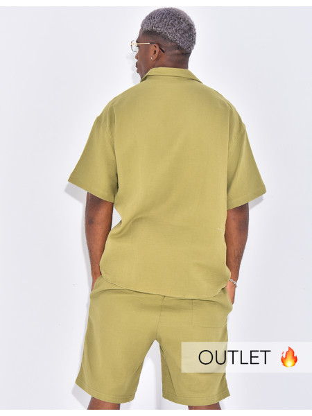 Ensemble en coton short et chemise manches courtes