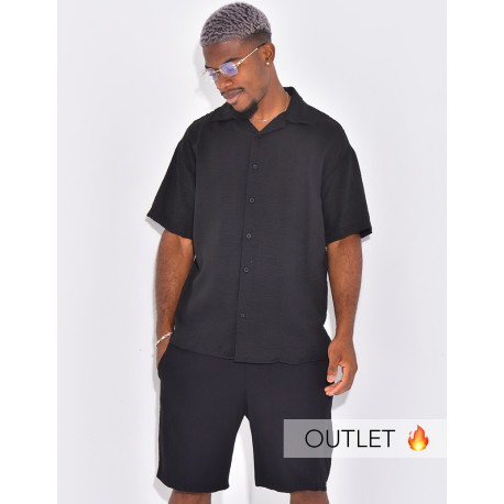 Ensemble en coton short et chemise manches courtes
