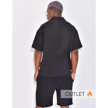 Ensemble en coton short et chemise manches courtes