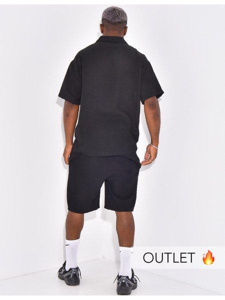 Ensemble en coton short et chemise manches courtes
