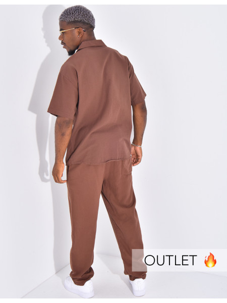 Ensemble pantalon et chemise manches courtes