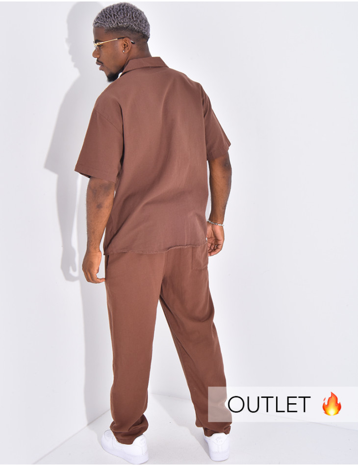 Ensemble pantalon et chemise manches courtes