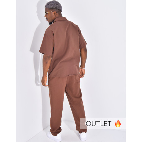 Ensemble pantalon et chemise manches courtes